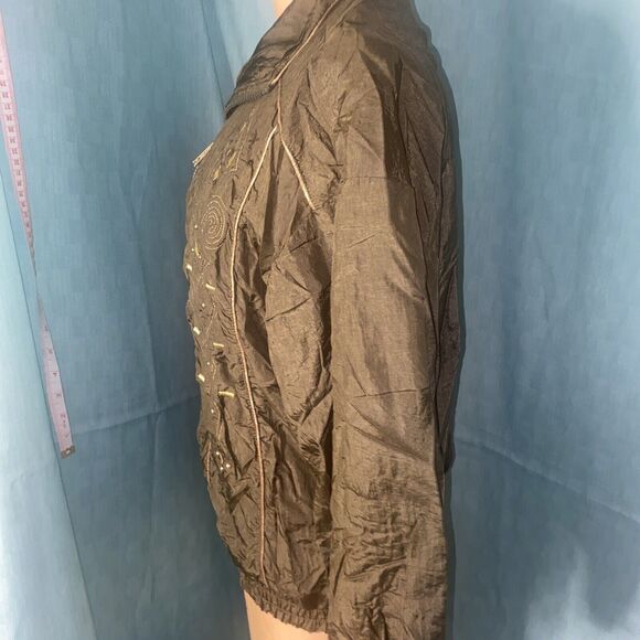 Vintage Adolfo Sport Track Suit- Wind Breaker & Pants Brown Sz Large - Picture 3 of 10